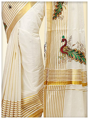 YETTALAN Kasavu Sarees Kerala Traditional Bridal Saree Kerala Saree Handloom Saree Kerala Sarees