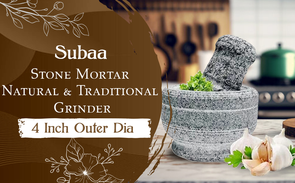 Subaa   Stone Mortar and Pestle Set for Spices , SPN-MX9E8