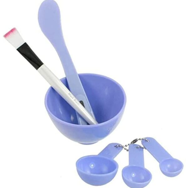 Feelhigh Professional Bleach Bowl Set, Bleach Bowl, Facial Bowl Set And Brush For Women, Salon And Parlour Accessories (Blue)