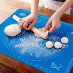 HOME SKILL® Silicon Fondant Baking Mat Chapati Atta Kneading Mat Non-Stick Fondant Rolling Mat Stretchable for Kitchen Roti Chapati Cake – Blue Color(Baking Mat 50 * 40 cm)