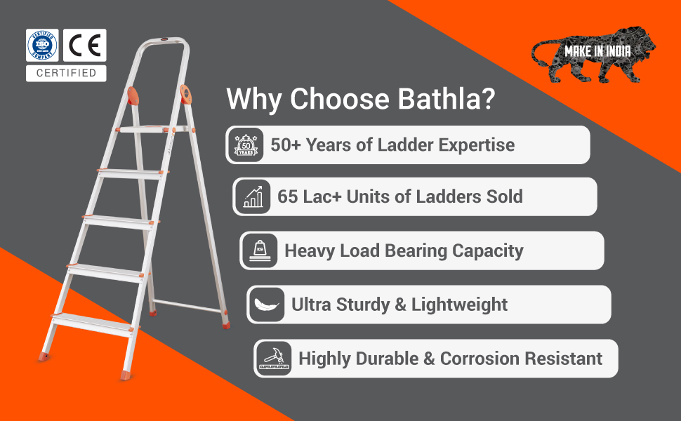 Ladder for home, Aluminium Ladder, Sidi, Bathla Ladder, Bathla Stepladder, Stepladder for home