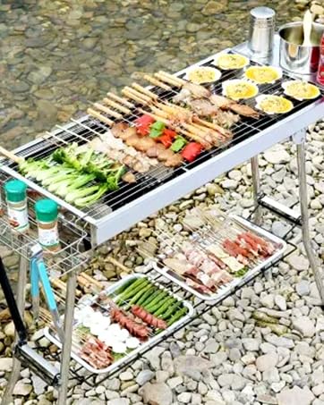 Foldable Charcoal BBQ Grill Set