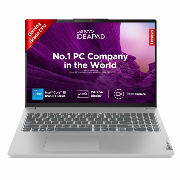 Lenovo IdeaPad Slim 5 12th Gen Intel Core i5 12450H 16" (40.6cm) WUXGA+ IPS Laptop (16GB/512GB SSD/Win 11/Office 2021/Backlit KB/FHD Camera/Alexa/3 Month Game Pass/Cloud Grey/1.89Kg), 83BG000PIN