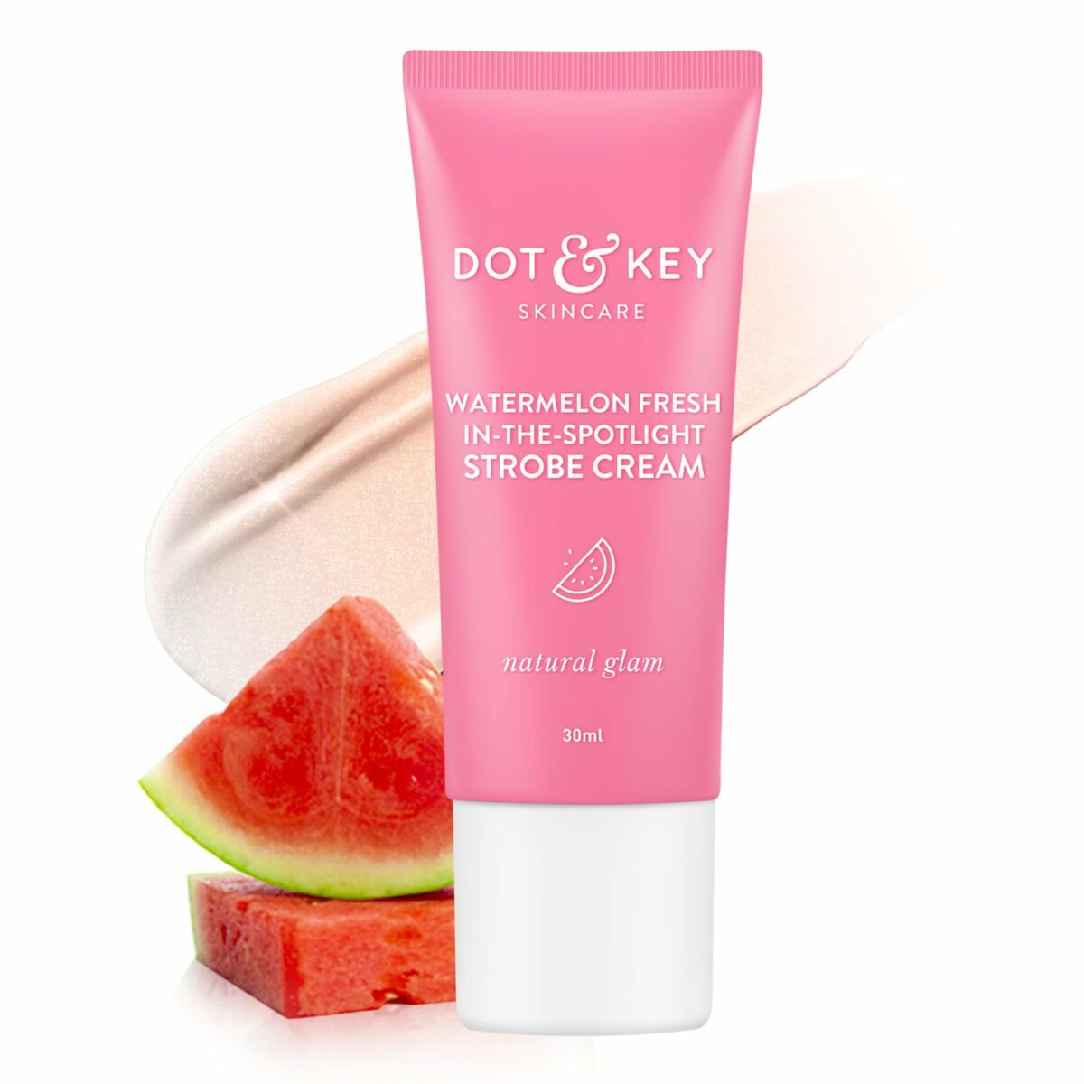 DOT & KEY Watermelon Fresh In-The-Spotlight Strobe Cream|Face Skin Radiance Cream|Moisturizer&Highlighter For Face|For Dewy Glazed Instant Glow|Boosts Hydration|For All Skin Types|For Women&Men|30Ml