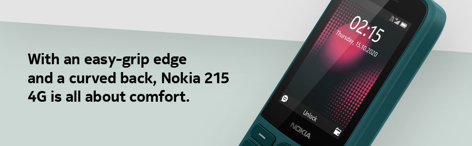 Nokia 215 4G Cyan Green design