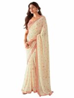 AKHILAM Women's Georgette Embellished Designer Saree With Blouse Piece (SAADI1001_SR_Parent)