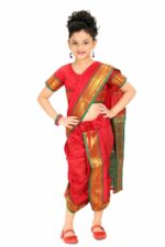 ARATI Girl's Readymade Belgaon Silk Nauwari Sarees