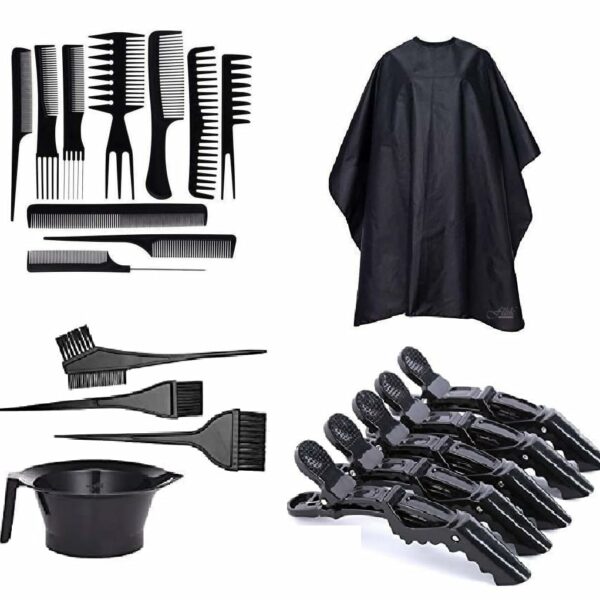 AVNISH Professional Salon Accessories Combo of Dye Bowl Kit, Hair Cutting Sheet Apron, Holding Section Clip With Cutting Scissor Set for Women and Men Beauty Parlour Barbers Use