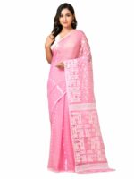 Aishwarya Sarees Women's Cotton Jamdani Saree Bengal Pure Cotton Dhakai Jamdani Saree for Women