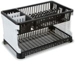 Amazon Brand - Solimo Plastic Dish Drainer, (Black , 51 cm * 33 cm * 27.2 cm)