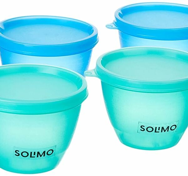 Amazon Brand - Solimo Plastic Kitchen Storage Containers - 400 ml, 6 Pieces, Multicolour