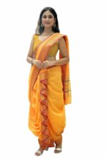 Aradhana Fashions Pvt. Ltd. Women's Cotton Woven Nauvari Saree Without Blouse Piece