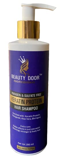 BEAUTY DOOR Keratin Protein Hair Shampoo Paraben & Sulfate Free Shampoo Enriched With Keratein Protein Fenugreeek Aloe Vera Bhringraj Shampoo For All Types Hair Shampoo