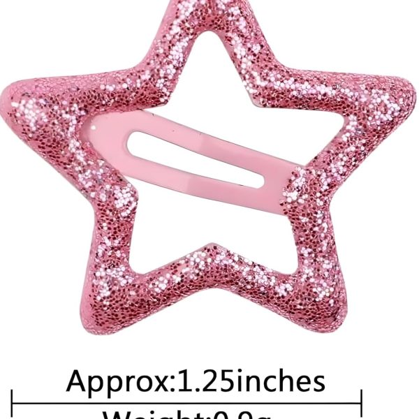 BLISS BEAUTY 10 pcs Colorful Star Shape | Glitter Tic Tac | Hair Clips for Girls' | Cute Barrettes Hair Clips Hair Accessories for baby, Girls & women