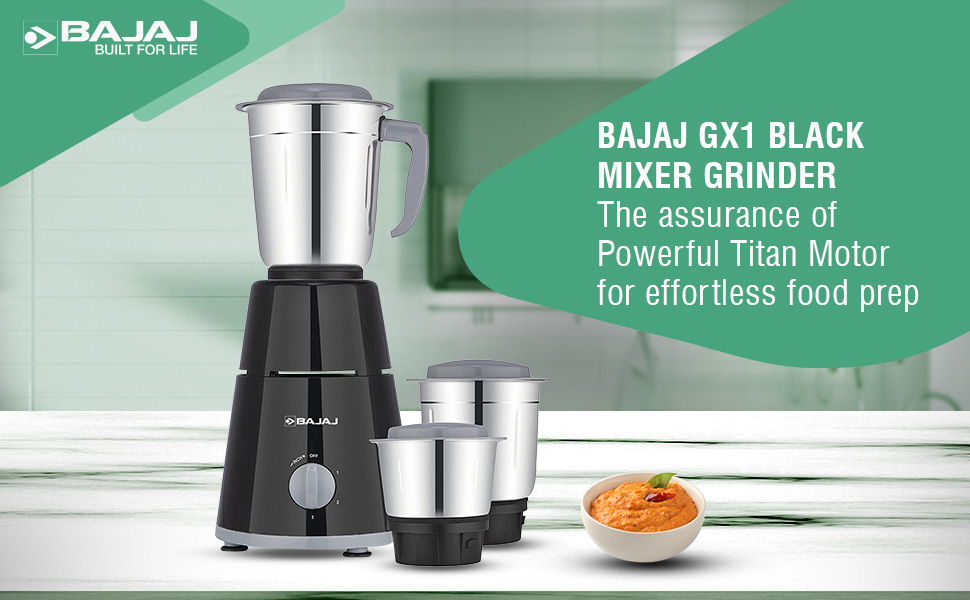 Bajaj GX 1 Mixer Grinder Black