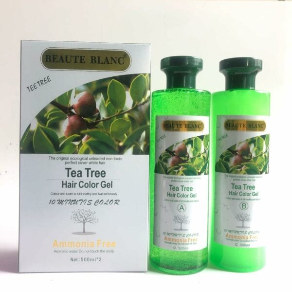 Beaute Blanc Tea Tree Hair Dye Color Gel for Men & Women, Natural Dye for Black Hair - Black 500ml