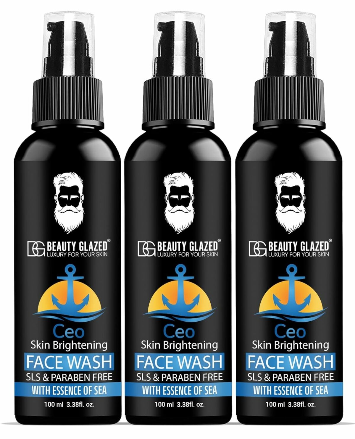 Beauty Glazed Ceo Gel for Men, Fights Acne & Pimple, Skin Brightening, All Skin Types Face Wash (300 ml) (Pack Of 3 Pcs)