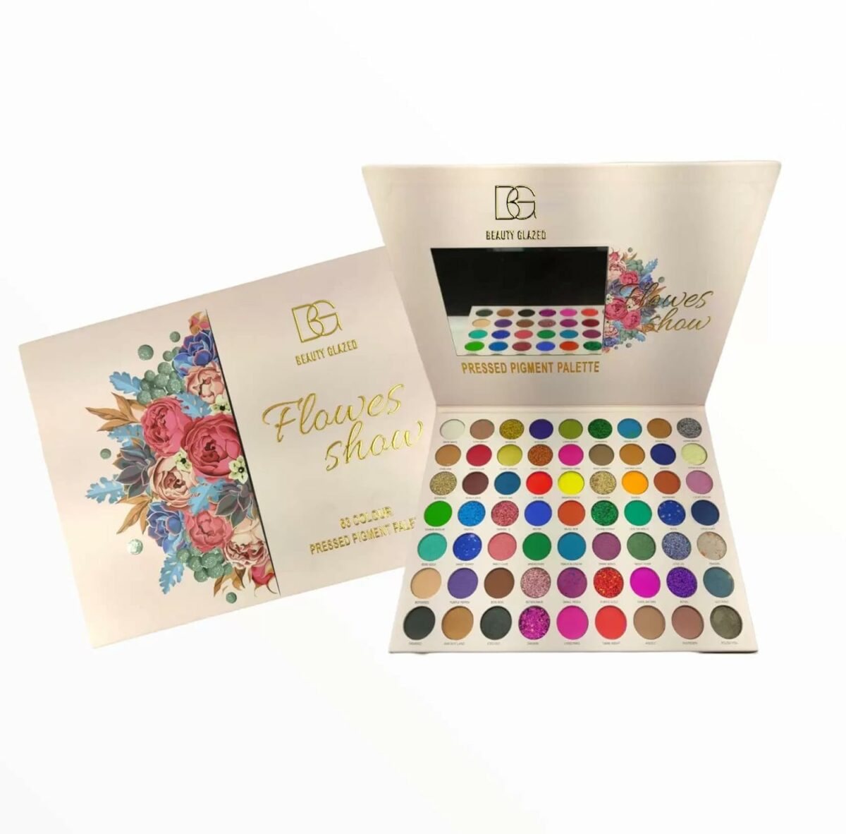 Beauty Glazed Eyeshadow Palette 63 Colors Pressed Pigment, Multicolor, Glitter,Matte And Shimmery Finish