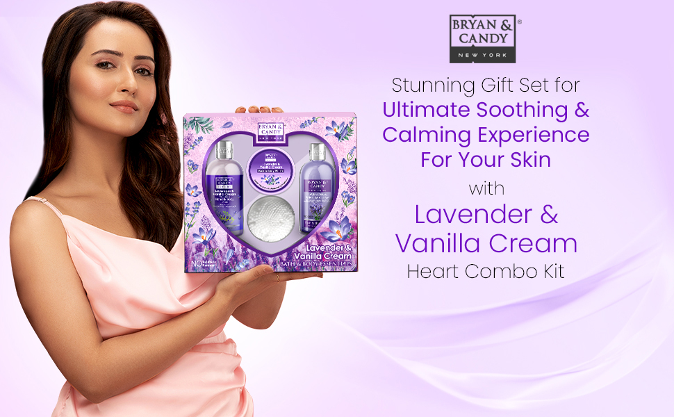 Bryan & Candy Lavender & Vanilla Cream Combo Heart Kit Gift Set for Women and Men