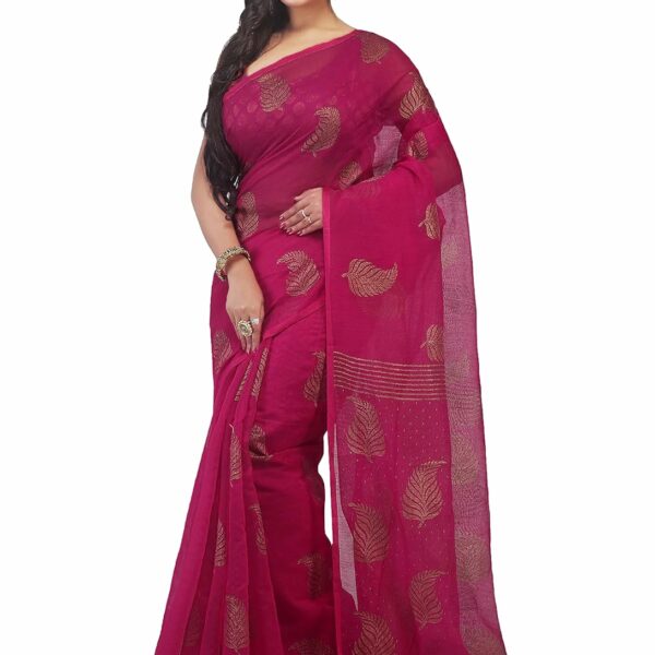 Crochetin Women's Cotton Blend Handloom Saree