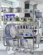 DEMIQON 5 Shelf Kitchen Rack | Bartan Rakhane Vala Rack | Dish Rack | Gilas Stand | Bartan Rack | Pack of 1 (31 X 30 Icnh)