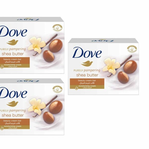 DOVE Purely Pampering Shea Butter Beauty Bar With Vanilla Scent Soap Set Of 3 (100gms * 3)