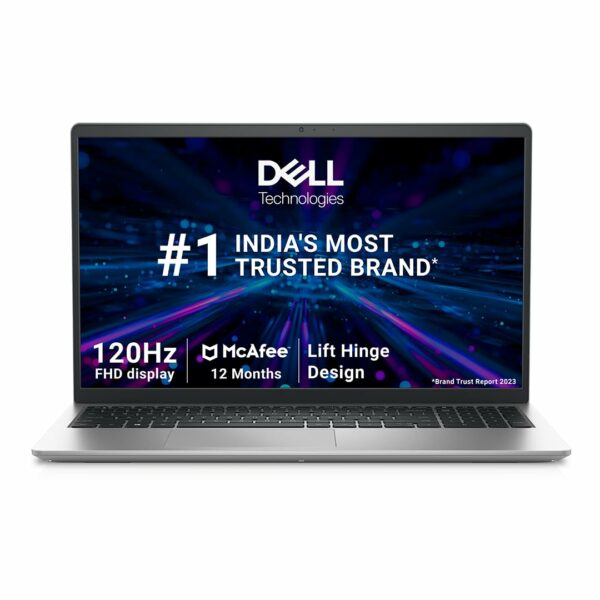 Dell 15 Thin & Light Laptop, 13th Generation Intel Core i3-1305U Processor, 8GB DDR4 + 512GB SSD, 15.6" (39.62cm) FHD 120Hz 250 nits Display, Windows 11 + MSO'21, 15 Month McAfee, Titan Grey, 1.69kg