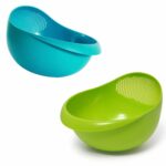 DeoDap Plastic Rice Bowl Strainer, Standard Size, Multicolour -2 Pieces