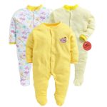 EIO® 100% Cotton Rompers Sleepsuits Jumpsuit Night Suits for Infants Newborn Baby Boys & Girls Pack of 3