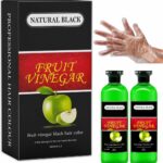 Eblooming Fruit Vinegar Gel Hair Color Natural Hair Color Dye for Black Hair Dye(500ml x 2) - Black with Free Gloves | Made In India