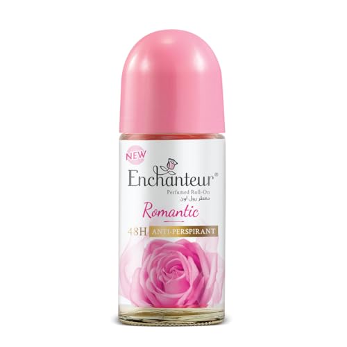 Enchanteur Romantic Anti-Perspirant Deodorant Roll-On For Women| 48-Hours Long Odour Protection| Soothing Floral French Fragrance| Quick Drying & Non-Sticky| 50ml