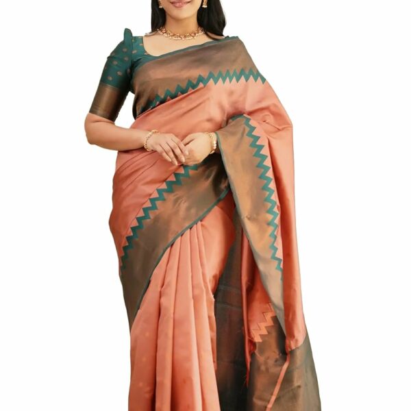 Fashion Basket Handloom Banarasi Silk Saree with Blouse Piece for Women