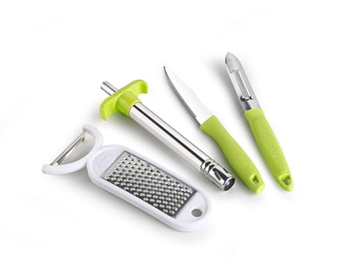 Ganesh 4 in 1 Combo Pack Included 1 Grater|1 Peeler - 1 Knife - 1 Gas Lighter|Multicolor