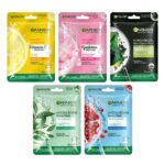 Garnier Skin Naturals, Face Mask Set, Hydrating, Pore Reducing, Brightening, and Enhances Glow, Hydra Bomb Serum Mask & Black Serum Mask, 5 pcs, 140g