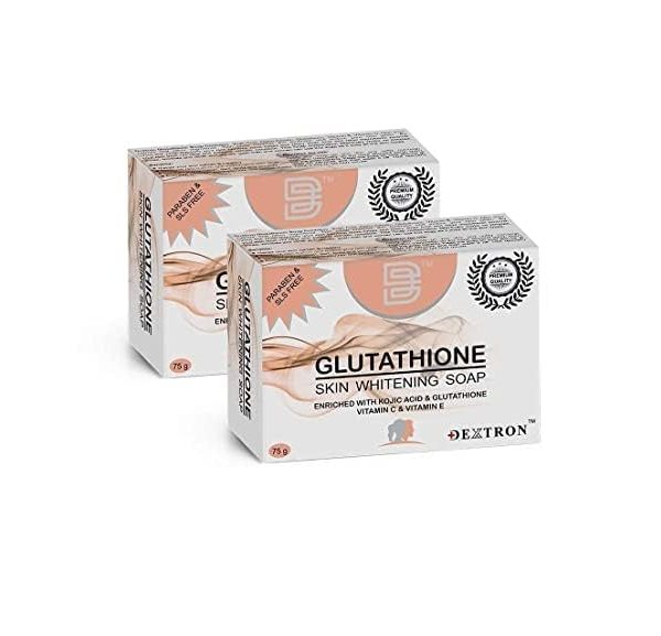 Glutathione Soap - Glutathione Skin Lightening Soap Vitamin C & E Soap Brightening Fusion Soap,Beauty Cream Bar,Handmade Soap,Summer Pimple Red Spot Removal, Ideal for All Skin Types (Pack of 2)