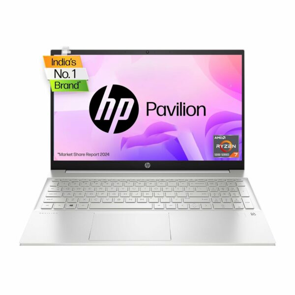 HP Pavilion 15, AMD Ryzen 7 5700U, 15.6-inch (39.6 cm), FHD, 16GB DDR4, 1TB SSD, AMD Radeon Graphics, FPR, 720p HD Camera, Backlit KB, Audio by B&O (Win 11, MSO 2021, Silver, 1.75 kg), eh1147AU