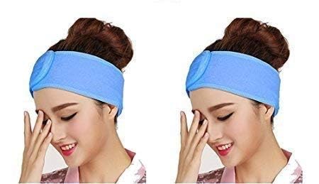 INOIN Beauty Parlour Accessories Cotton Facial Head Band, Adjustable Elastic Headband, Non-slip Stretchable Washable Makeup For Yoga, Sport, Wrap Head Bands Makeup Headband (Multicolor) (Pack of 3)