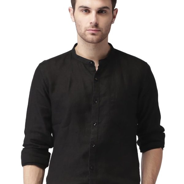 IndoPrimo Men's Linen Cotton Casual Shirt for Men Full Sleeves