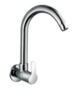 JAGGER LAKS3246 (Mark) Wall Mounted Kitchen Sink Cock Faucets Taps for Kitchen Sink/Basin Taps with Wall Flange & Teflon Tape, Chrome , Brass, Steel