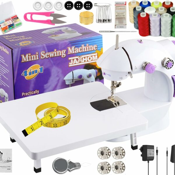 JAXHOM Sewing Machine For Home Tailoring I Silai Machine With Table Set I Stitching Machine For Home Use With Foot Pedal, Adapter And Fully Loaded Sewing Kit Set, Multicolour