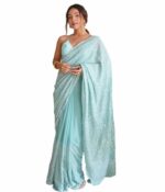 Kedar Fab Women Embroidery Georgette Saree With Blouse Piece