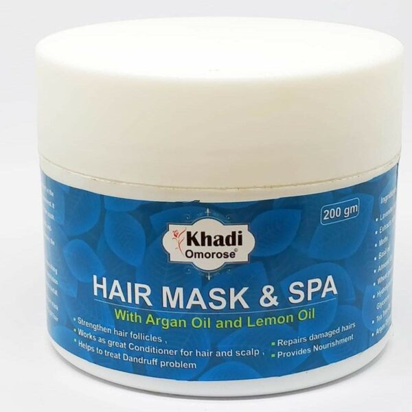 Khadi Omorose Hair Mask & Spa With Protien With Argan, Lemon, Lavender, Almond Oil, Tea Tree, Hibiscus