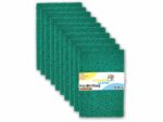 Kitchen Clean ™ 10 Pcs Large Kitchen Scrub Pads | Dish wash Scrubber | Non Scratch - Durable - Long skrab Lasting | Clean Shine Brite Utensils (Green, Large 4x6 inch, Pack of 10 Pcs)