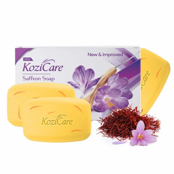 Kozicare Kojic Acid Soap & Glutathione Soap | Saffron Soap | Body Tan Removal Soap & Detan Soap | Soap for Men & Women | For Dark Spots, Excess Oil & Acne Scars | Even Out Skin Tone - Pack of 3