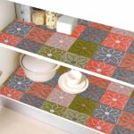 Kuber Industries Shelf Liner | Kitchen Cabinet Shelf Protector | Kitchen Liners for Cabinets and Drawers | Drawer Liner Mat | Check-Design Shelf Liner Cabinet Mat | 5 MTR | Orange