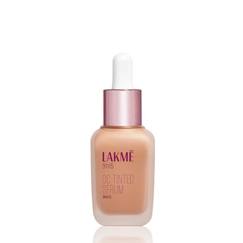 LAKMÉ Cc Tinted Serum With 2% Hyaluronic Acid|Sheer Finish & Coverage Tinted Moisturizer To Brighten Skin|| Conceal Dark Spots|| Dolce For Oily Skin Type- 30Ml