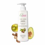 La Pink Olive Argan Shampoo with Avocado 250ml for Dry & Frizzy Hair | Smoothening Shampoo Nourishes Dry Hair, Controls Frizz, Makes Hair Smooth & Manageable