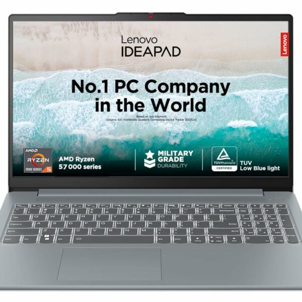 Lenovo Ideapad Slim 3 AMD Ryzen 5 7520U 15.6" (39.6Cm) FHD Thin and Light Laptop (16Gb/512GB SSD/Win 11/Office 2021/Backlit Keyboard/Alexa Built-in/3 Month Game Pass/Arctic Grey/1.62Kg), 82XQ008VIN