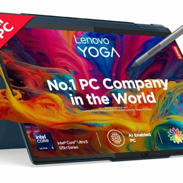 Lenovo Yoga 7 Intel Evo Core Ultra 5 125H Built-in AI 14"(35.5cm) WUXGA-OLED 400Nits 2-in-1 Laptop (16GB/1TB SSD/Win 11/Office 21/Digital Pen/FHD+IR Camera/3 Mon. Game Pass/Teal/1.5Kg), 83DJ007UIN