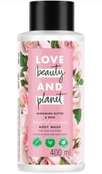 Love beuaty and Planet Moisturising Body Wash 400ml|| with Murumuru Butter & Rose|| Sulfate Free|| Paraben Free- Liquid Shower Gel